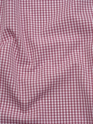Cotton Shirting – Mulberry Pink and White Gingham Check – Deadstock Cotton Shirting – Mulberry Pink and White Gingham Check – Deadstock