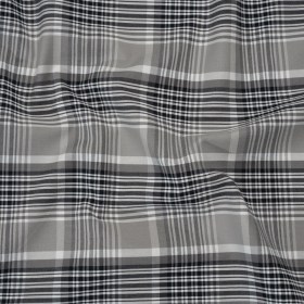 Cotton Oxford Shirting – Black, Gray and White Plaid – Deadstock Cotton Oxford Shirting – Black, Gray and White Plaid – Deadstock