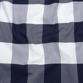 Cotton Oxford Shirting – Dark Blue and White Buffalo Check – Deadstock Cotton Oxford Shirting – Dark Blue and White Buffalo Check – Deadstock