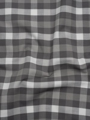Cotton Oxford Shirting – Gray and White Checks – Deadstock Cotton Oxford Shirting – Gray and White Checks – Deadstock