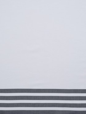 Cotton Oxford Shirting Panel – White and Midnight Navy Stripe Border – Deadstock Cotton Oxford Shirting Panel – White and Midnight Navy Stripe Border – Deadstock