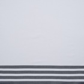 Cotton Oxford Shirting Panel – White and Midnight Navy Stripe Border – Deadstock Cotton Oxford Shirting Panel – White and Midnight Navy Stripe Border – Deadstock