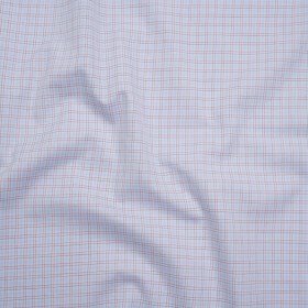 Cotton Twill Shirting – Pastel Blue, White and Burgundy Tattersall Check-Like Plaid – Deadstock Cotton Twill Shirting – Pastel Blue, White and Burgundy Tattersall Check-Like Plaid – Deadstock