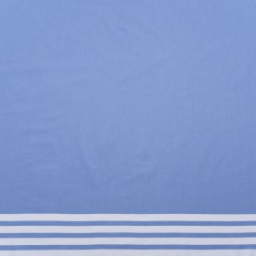 Cotton Oxford Shirting Panel – Blue and White Stripe Border – Deadstock Cotton Oxford Shirting Panel – Blue and White Stripe Border – Deadstock