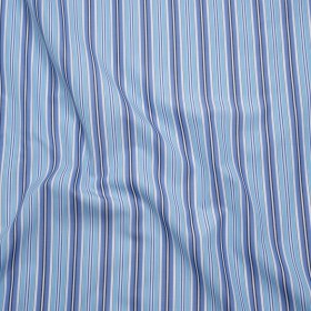 Cotton Poplin – Blue, Sky and White Stripes – Deadstock Cotton Poplin – Blue, Sky and White Stripes – Deadstock