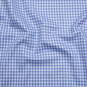 Cotton Twill Shirting – Country Blue and White Gingham Check – Deadstock Cotton Twill Shirting – Country Blue and White Gingham Check – Deadstock