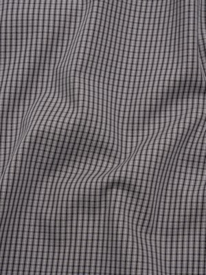 Cotton Twill – Gray, Black and White Striped Checks – Deadstock Cotton Twill – Gray, Black and White Striped Checks – Deadstock