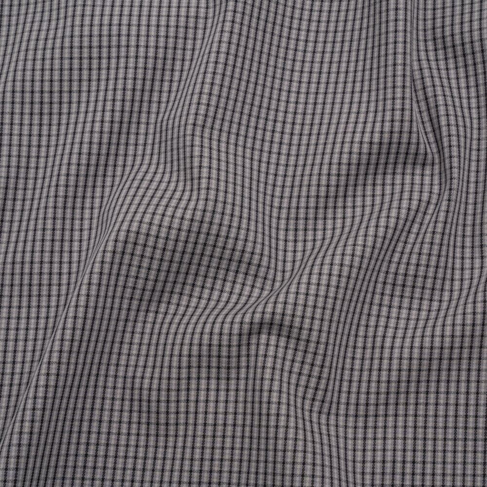 Cotton Twill – Gray, Black and White Striped Checks – Deadstock Cotton Twill – Gray, Black and White Striped Checks – Deadstock