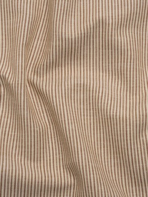 Cotton Top-Weight Woven – Cream and Tan Candy Stripes – Deadstock Cotton Top-Weight Woven – Cream and Tan Candy Stripes – Deadstock