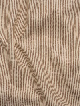 Cotton Top-Weight Woven – Cream and Tan Candy Stripes – Deadstock Cotton Top-Weight Woven – Cream and Tan Candy Stripes – Deadstock