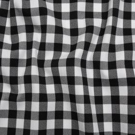 Stretch Cotton Twill – Black and Off White Classic Check – Deadstock Stretch Cotton Twill – Black and Off White Classic Check – Deadstock