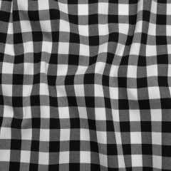 Stretch Cotton Twill – Black and Off White Classic Check – Deadstock Stretch Cotton Twill – Black and Off White Classic Check – Deadstock