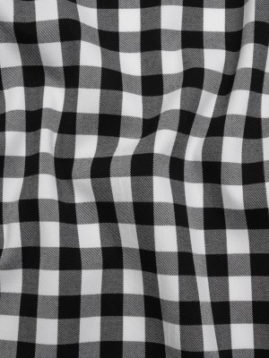 Stretch Cotton Twill – Black and Off White Classic Check – Deadstock Stretch Cotton Twill – Black and Off White Classic Check – Deadstock