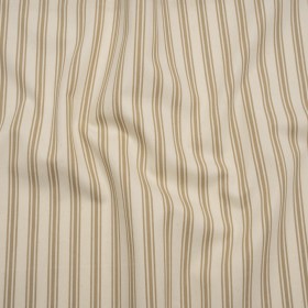 Cotton Twill – Beige and Ivory Ticking Stripes – Deadstock Cotton Twill – Beige and Ivory Ticking Stripes – Deadstock