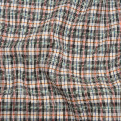 Stretch Cotton Twill – Charcoal, Cream, and Multicolor Plaid – Deadstock Stretch Cotton Twill – Charcoal, Cream, and Multicolor Plaid – Deadstock