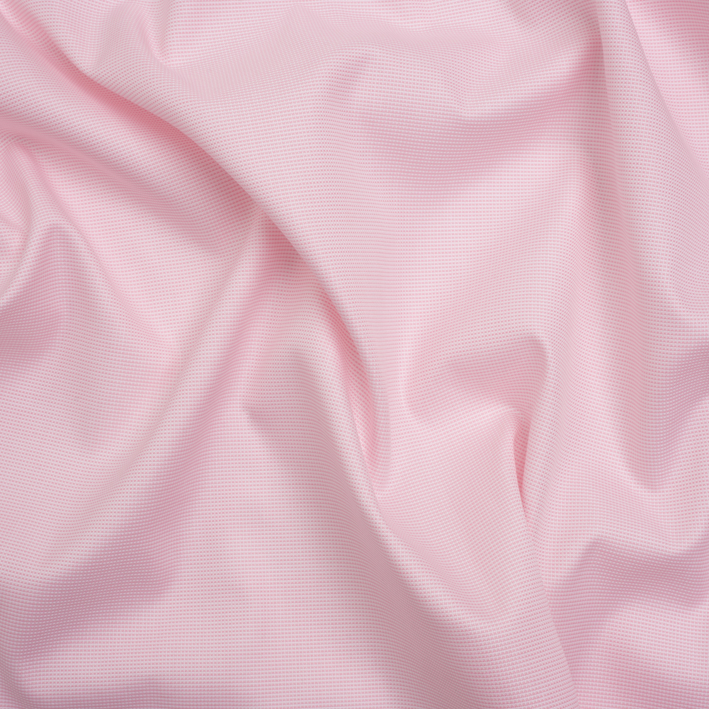 Cotton Oxford Shirting – Baby Pink and White Micro Checks – Deadstock Cotton Oxford Shirting – Baby Pink and White Micro Checks – Deadstock