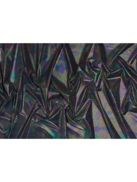 Reflective Fabric – Dark Gray Rainbow with Metallic Rainbow Oil Slick Honeycombs Reflective Fabric – Dark Gray Rainbow with Metallic Rainbow Oil Slick Honeycombs