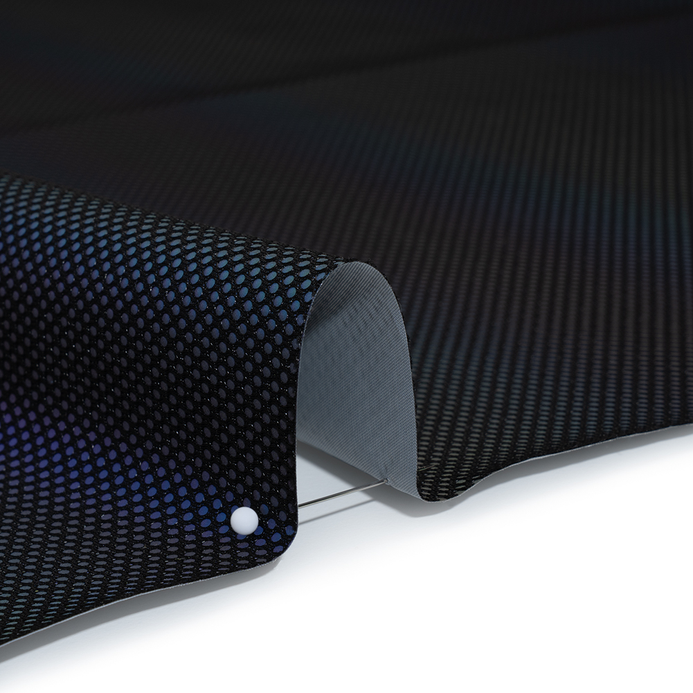 Bonded Mesh and Reflective Fabric - Rainbow Ombre Stripes and Black
