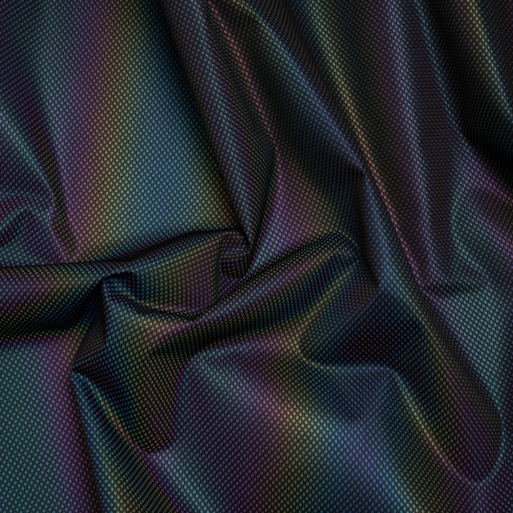 Bonded Mesh and Reflective Fabric – Rainbow Ombre Stripes and Black Bonded Mesh and Reflective Fabric – Rainbow Ombre Stripes and Black