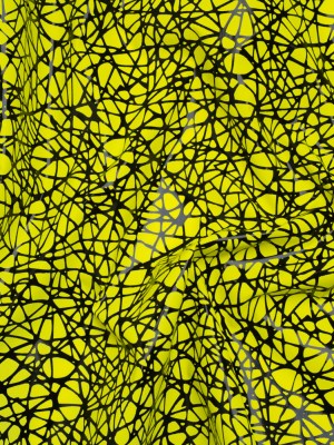 Printed Reflective Fabric – Fluorescent Yellow with Black Web Printed Reflective Fabric – Fluorescent Yellow with Black Web