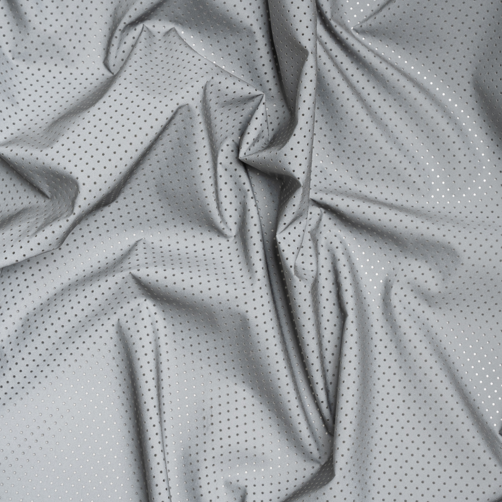 Perforated Reflective Fabric – Silver Gray Perforated Reflective Fabric – Silver Gray