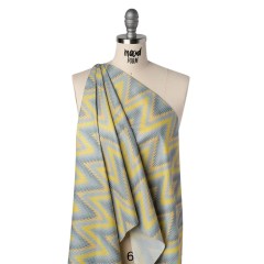 Reflective Print Fabric – Yellow and Gray Ikat Zig Zag with Silver Gray Grid Reflective Print Fabric – Yellow and Gray Ikat Zig Zag with Silver Gray Grid