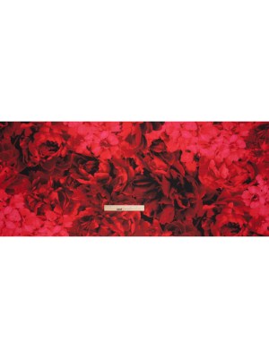 Polyester Mikado Print – Red and Black Roses – Designer Deadstock Polyester Mikado Print – Red and Black Roses – Designer Deadstock