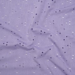 Stretch Polyester Eyelet Jersey – Lavender Little Flowers – Designer Deadstock Stretch Polyester Eyelet Jersey – Lavender Little Flowers – Designer Deadstock