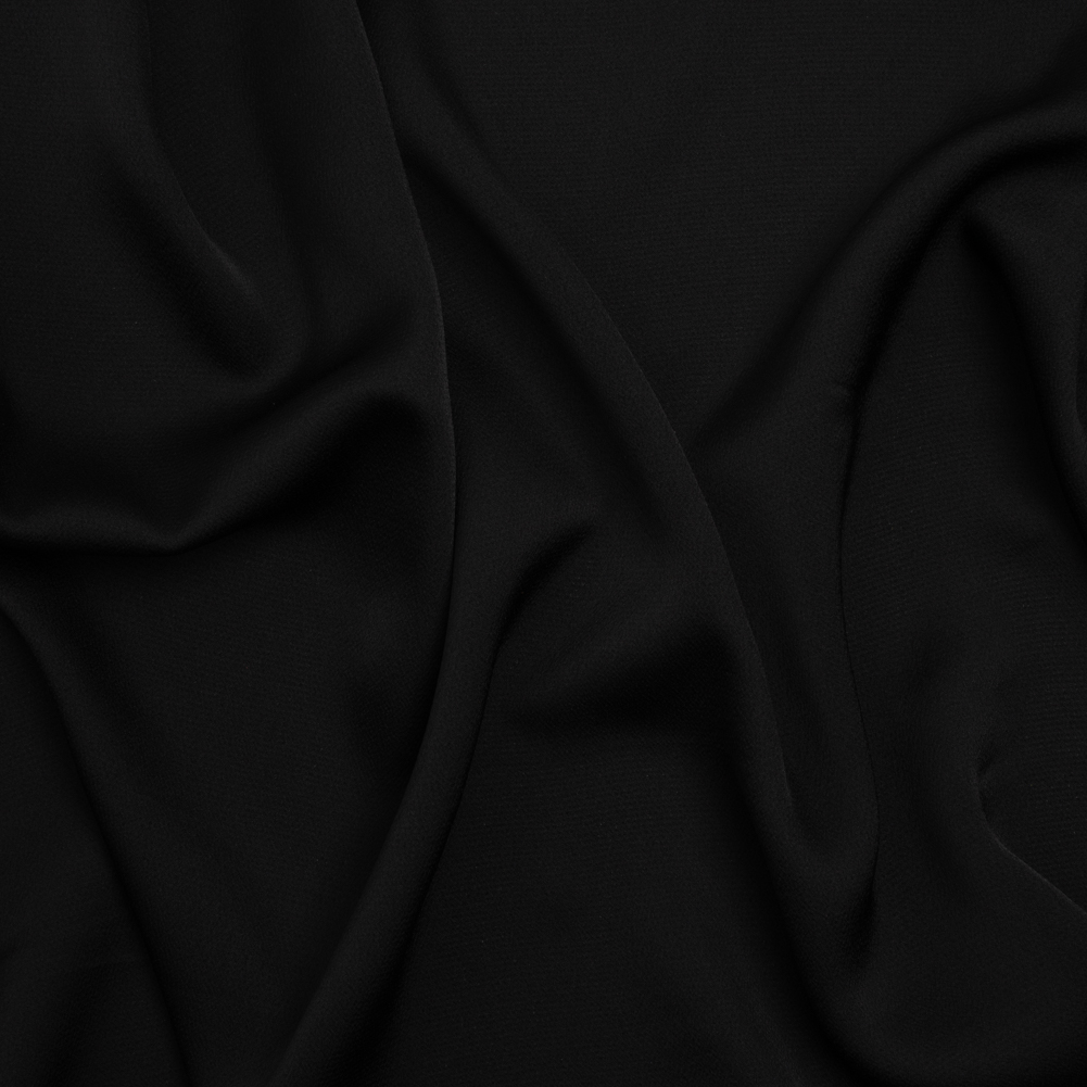 Hammered Polyester Satin – Black – Designer Deadstock Hammered Polyester Satin – Black – Designer Deadstock