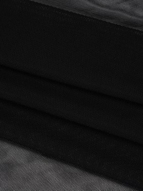 Stretch Polyester Mesh – Black – Designer Deadstock Stretch Polyester Mesh – Black – Designer Deadstock