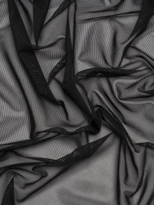 Stretch Polyester Mesh – Black – Designer Deadstock Stretch Polyester Mesh – Black – Designer Deadstock