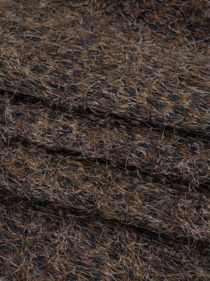 Polyester and Cotton Woven with Eyelash Fringe – Black and Brown Leopard Spots – Deadstock Polyester and Cotton Woven with Eyelash Fringe – Black and Brown Leopard Spots – Deadstock