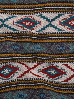 Heavy Wool Blend Jacquard – Turquoise, Mustard Yellow and Red Southwestern Geometric Stripes – Deadstock Heavy Wool Blend Jacquard – Turquoise, Mustard Yellow and Red Southwestern Geometric Stripes – Deadstock