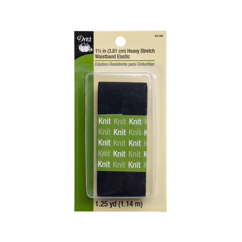 Dritz Heavy Stretch Knit Waistband Elastic – Black – 1.5″ x 1.25 yds Dritz Heavy Stretch Knit Waistband Elastic – Black – 1.5″ x 1.25 yds