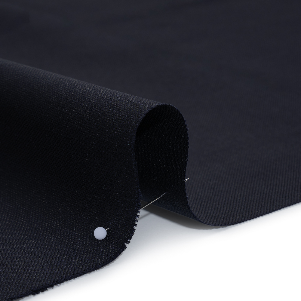 Wool Basketweave Suiting by Alexander McQueen - Dark Navy - Designer Deadstock