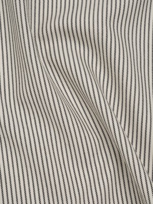 Wool Twill Suiting by Alexander McQueen – Cream and Black Chalk Stripes – Designer Deadstock Wool Twill Suiting by Alexander McQueen – Cream and Black Chalk Stripes – Designer Deadstock