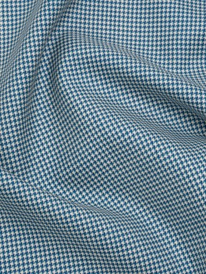 Wool Twill Suiting by Alexander McQueen – Blue, Teal and White Houndstooth – Designer Deadstock Wool Twill Suiting by Alexander McQueen – Blue, Teal and White Houndstooth – Designer Deadstock