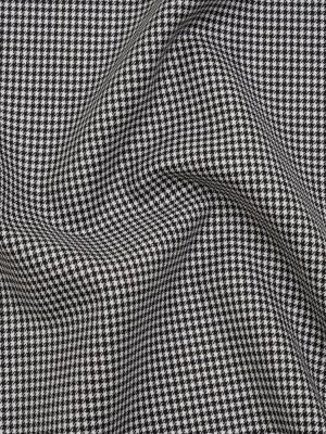 Wool Twill Suiting by Alexander McQueen – Black and White Houndstooth – Designer Deadstock Wool Twill Suiting by Alexander McQueen – Black and White Houndstooth – Designer Deadstock