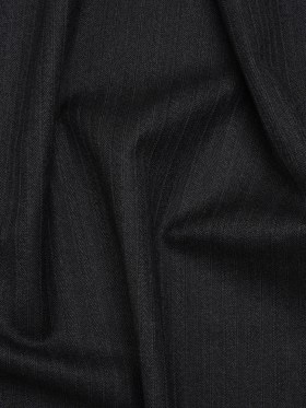 Herringbone Twill Wool Suiting by Alexander McQueen – Charcoal and White Stripes – Designer Deadstock Herringbone Twill Wool Suiting by Alexander McQueen – Charcoal and White Stripes – Designer Deadstock