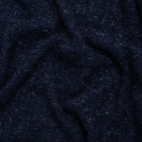Wool Blend Tweed Boucle by Balenciaga – Navy with Metallic Yarns – Designer Deadstock Wool Blend Tweed Boucle by Balenciaga – Navy with Metallic Yarns – Designer Deadstock