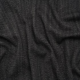 Wool Twill Coating by Alexander McQueen – Black, Gray and Cream Heathered – Designer Deadstock Wool Twill Coating by Alexander McQueen – Black, Gray and Cream Heathered – Designer Deadstock