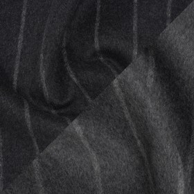 Brushed Wool Double Cloth Coating – Gray and Black Chalk Stripes – Deadstock Brushed Wool Double Cloth Coating – Gray and Black Chalk Stripes – Deadstock