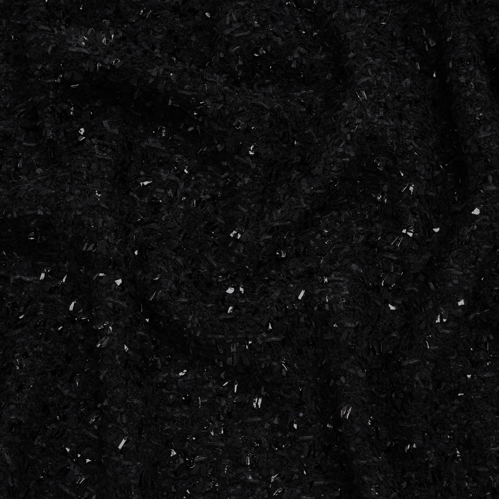 Wool Blend Tweed Boucle by Balenciaga – Black with Metallic Yarns – Designer Deadstock Wool Blend Tweed Boucle by Balenciaga – Black with Metallic Yarns – Designer Deadstock