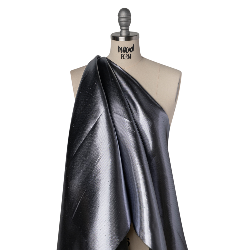 Double Faced Lame Mikado – Storm Cloud – Sara Collection Double Faced Lame Mikado – Storm Cloud – Sara Collection