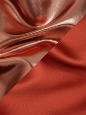 Double Faced Lame Mikado – Coral Red – Sara Collection Double Faced Lame Mikado – Coral Red – Sara Collection