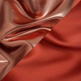 Double Faced Lame Mikado – Coral Red – Sara Collection Double Faced Lame Mikado – Coral Red – Sara Collection