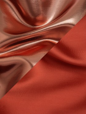 Double Faced Lame Mikado – Coral Red – Sara Collection Double Faced Lame Mikado – Coral Red – Sara Collection