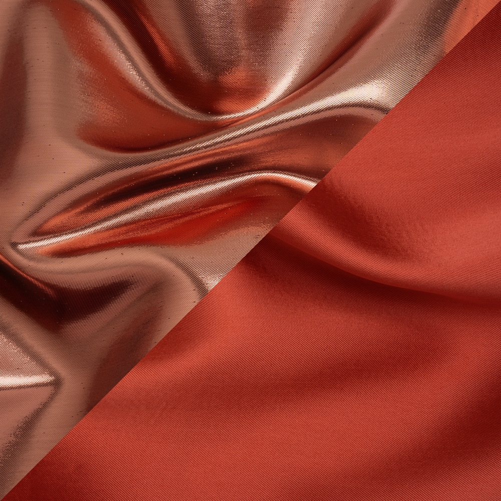 Double Faced Lame Mikado – Coral Red – Sara Collection Double Faced Lame Mikado – Coral Red – Sara Collection