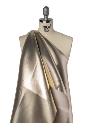 Double Faced Lame Mikado – Warm Gray – Sara Collection Double Faced Lame Mikado – Warm Gray – Sara Collection