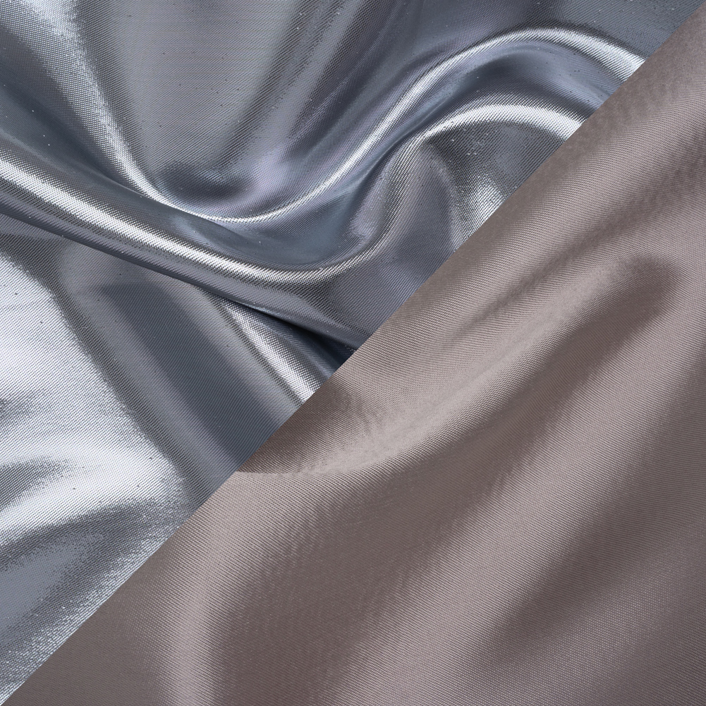 Double Faced Lame Mikado – Steel Gray – Sara Collection Double Faced Lame Mikado – Steel Gray – Sara Collection